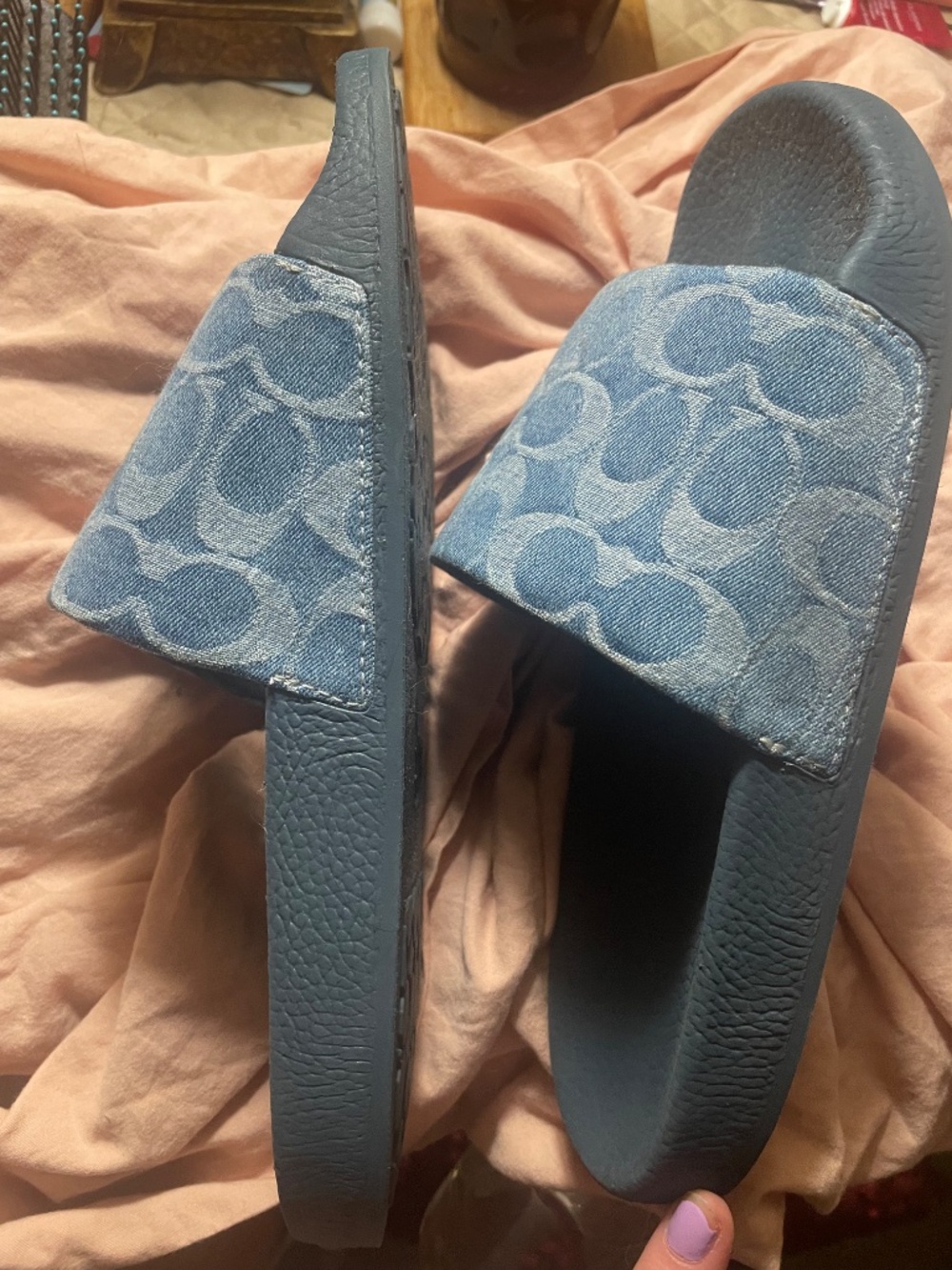 Coach Outlet Udele Sport Slide In Regenerative Cotton Signature Denim - Picture 9 of 11